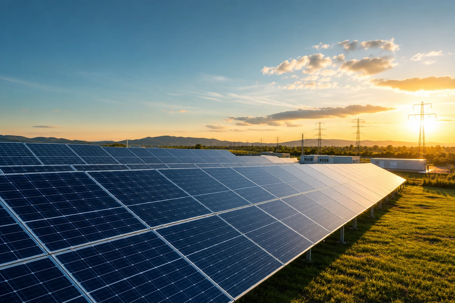 Usina solar e fazenda de energia