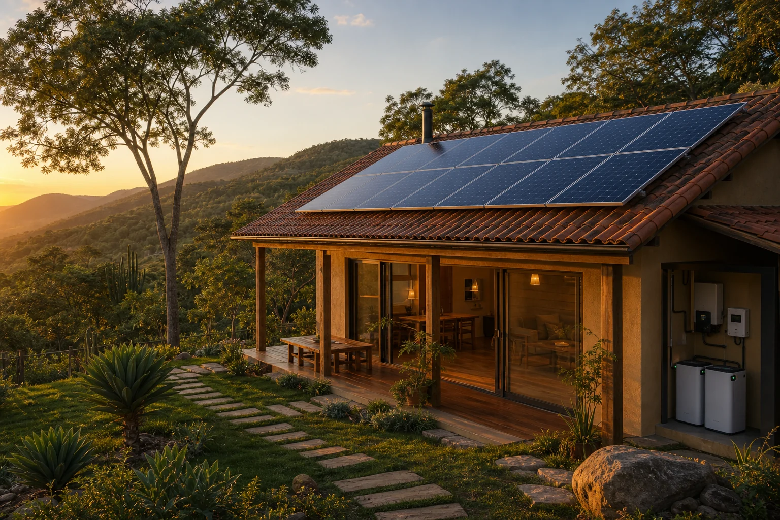Sistema solar off-grid para &aacute;reas rurais e locais remotos